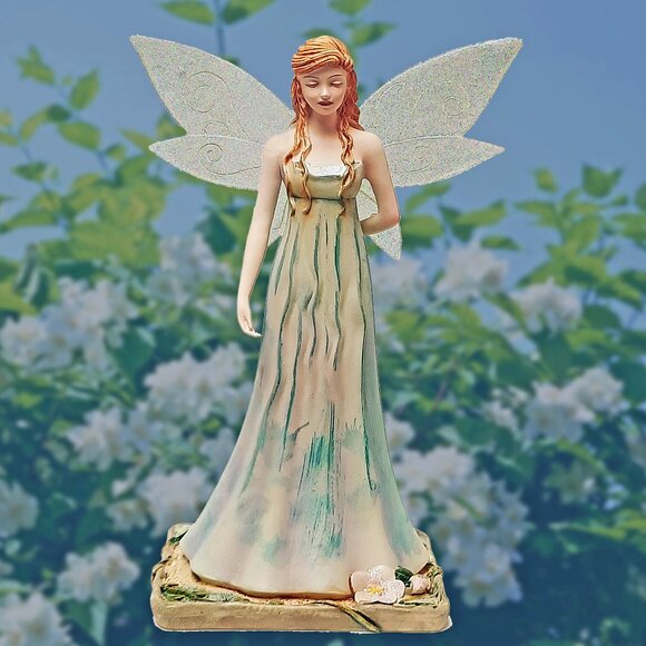 🧚‍♀️ Fairy Site 𝐉𝐀𝐒𝐌𝐈𝐍𝐄 Green Magic Herbwife Lisa Steinke Faery Figure - Picture 1 of 10